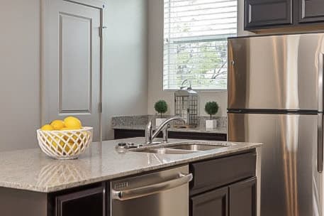 Kitchen counter at The Village at Church & Main, Layton, UT, 84041