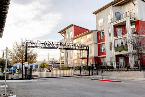 The Peanut Factory Lofts is a multi-story apartment complex.