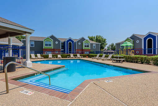 Swimming Pool Area at Country Park Apartments, Denton, TX, 76209