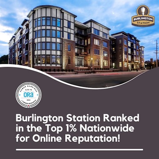 Burlington Station is ranked in the top 1% nationwide for online reputation.