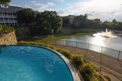 Resort Style Pool Overlooking Lake Connell