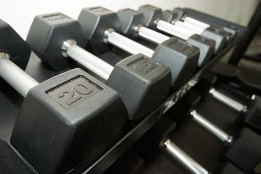 A close up of a dumbbell with the number 20 on it.