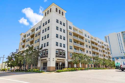 Exterior of apartment building