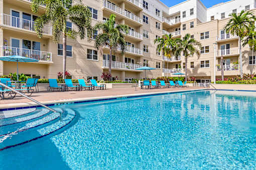 Evernia Place sundeck and lounging areas.