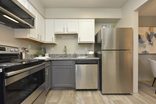 Stainless steel appliances in apartments for rent in Indy