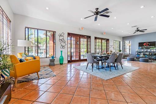 Resident clubhouse with tv viewing area