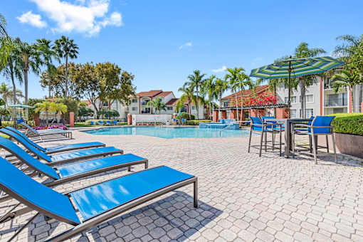 Pool area with plenty of seating