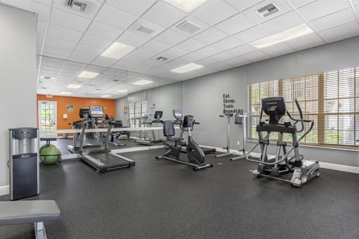 Community fitness center with strength training equipment