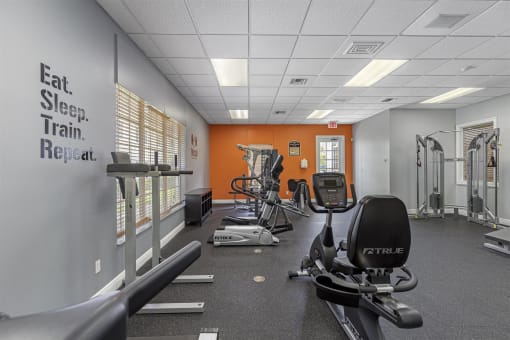 Community fitness center with strength training equipment