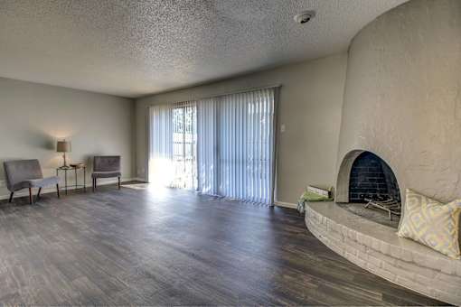 Living room with fireplace