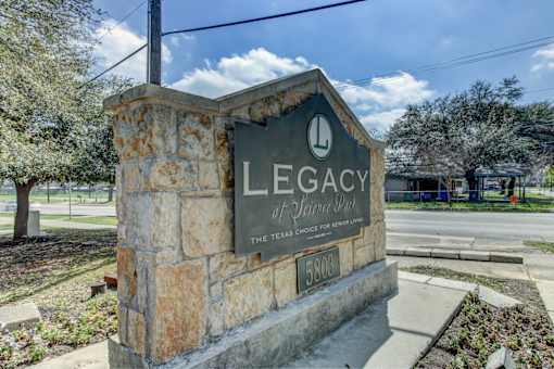 Legacy at Science Park monument sign facing the street at community entrance