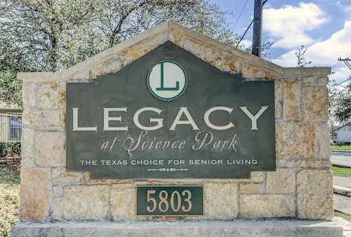 Legacy at Science Park monument sign at community entrance