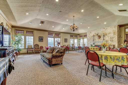 Clubhouse with seating and activity tables