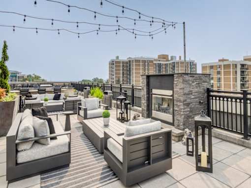 Rooftop Lounge with Fireplace