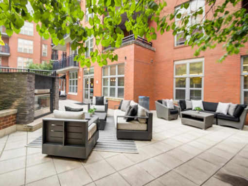 Outdoor Lounge with Fireplace