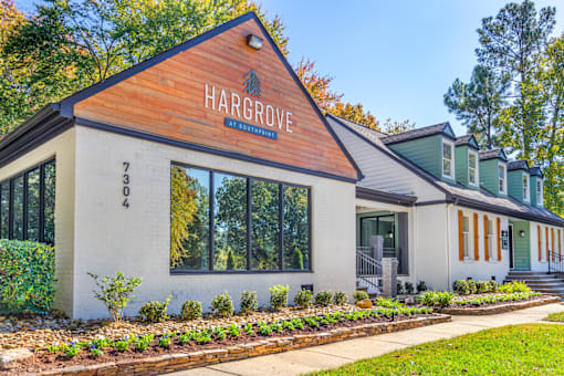 A building with a sign that says Hargrove on it.