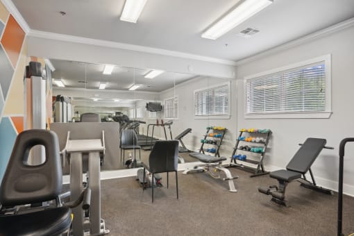 the gym at the preserve apartments