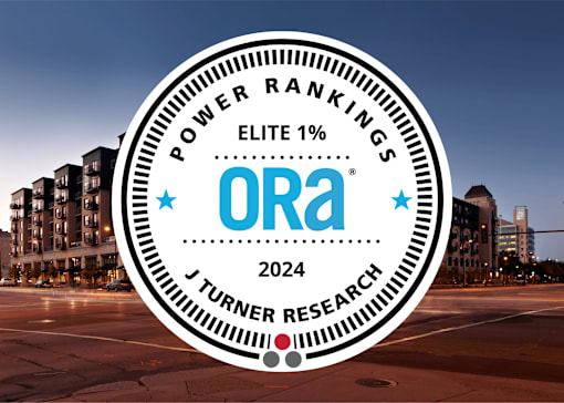 A badge with the text "POWER RANKINGS ELITE 1% Ora 2024 J TURNER RESEARCH".