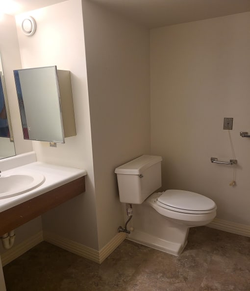 a small bathroom with a toilet sink and mirror