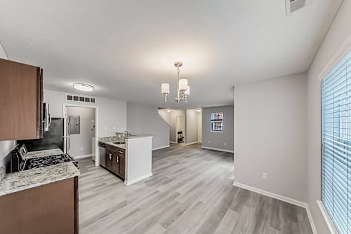 Townhome dining area off of kitchen and living area.