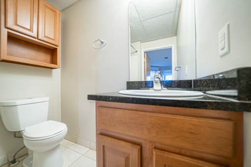 Renovated Bathroom at Tremont Terraces Apartments, Ohio