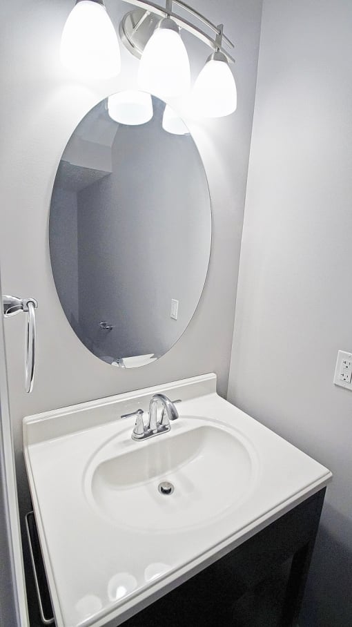 Master bathroom with floating vanity.