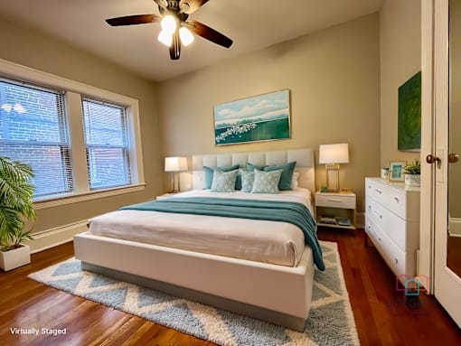 Furnished Bedroom at Heights Collection Apartments, Cleveland Heights, OH 44106