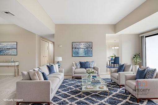 A furnished living room.at Atrium in The Village, Beachwood, OH 44122