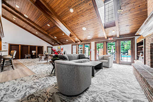 Resident Lounge With TV at Hunt Club Apartments, Apartments, Copley, OH