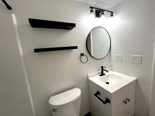 Half Bathroom at Renova of Brunswick Apartments, Brunswick, OH