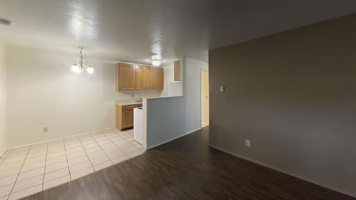 View from Living room into Kitchen at Jordan Court Apartments, Integrity Realty, OH