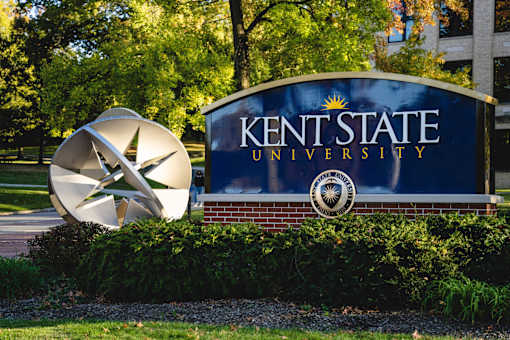 Kent state university sign at Jordan Court Apartments, Integrity Realty, Kent, OH