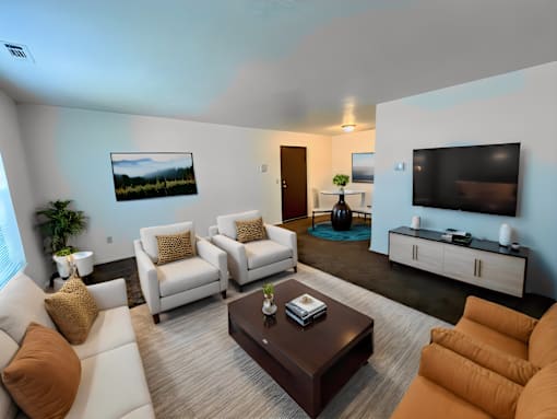 Living Room at Renova of Brunswick Apartments, Brunswick, OH, 44212