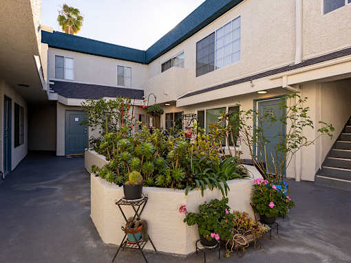 Courtyard at Tilden Oaks Apartments.