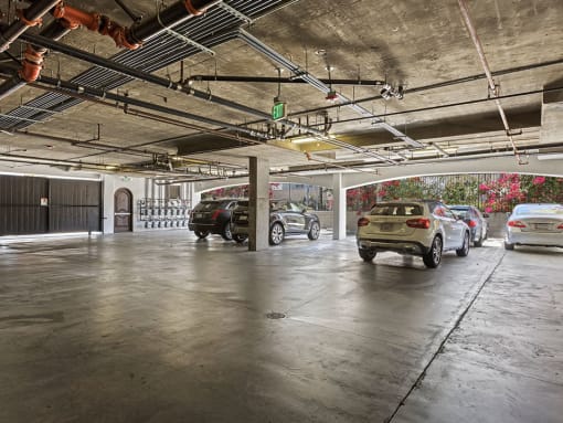 Enclosed garage with assigned parking.