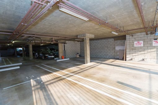 Parking located under the building.