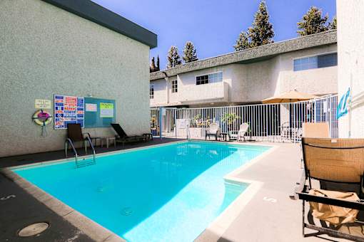 Swimming pool in Tilden Oaks courtyard.