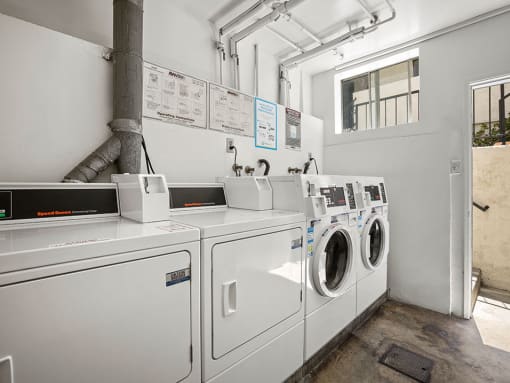 Clean and maintained laundry room at 1249 South Bundy.