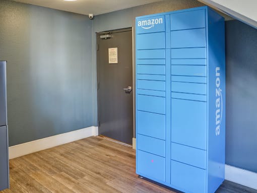 Amazon package delivery locker.