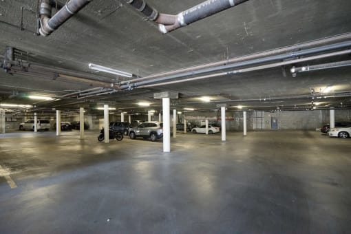 Underground parking garage.