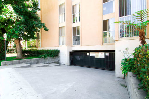 Underground parking garage beneath Chandler Circle Apartments.