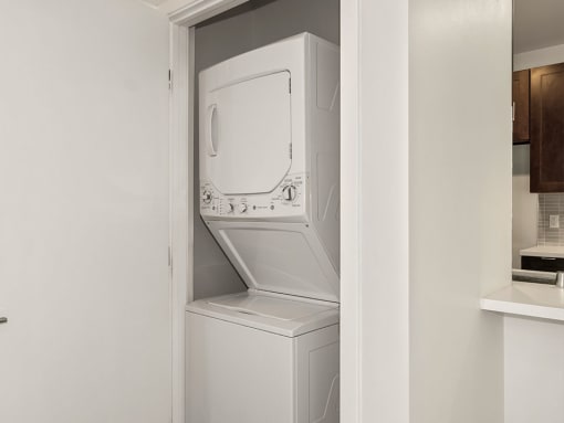 All apartments are fitted with in-unit washers and dryers.