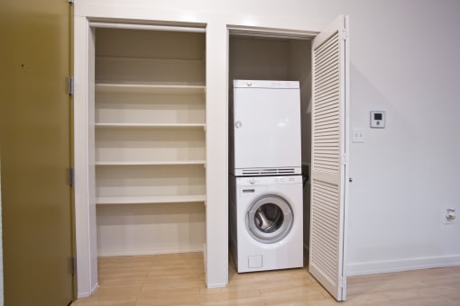 In-unit large Pantry & stackable Laundry Room at The Mosaic on Broadway, San Antonio, 78215