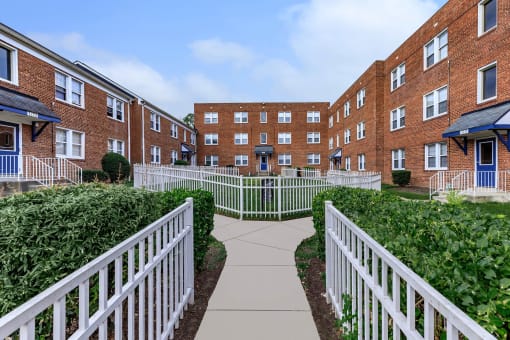 Our apartments showcase a beautiful courtyard at Highland Ridge, Capitol Heights, MD