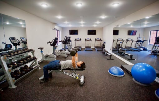Full service gym at The Lofts at Middlesex, Middlesex NJ
