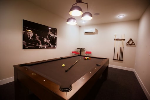 Billiards room at The Lofts at Middlesex
