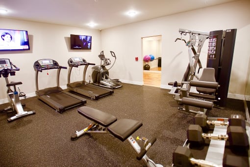 Spacious state of the art gym with Professional equipment at the Lofts at Middlesex