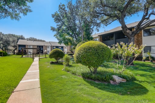 our apartments showcase a beautiful lawn