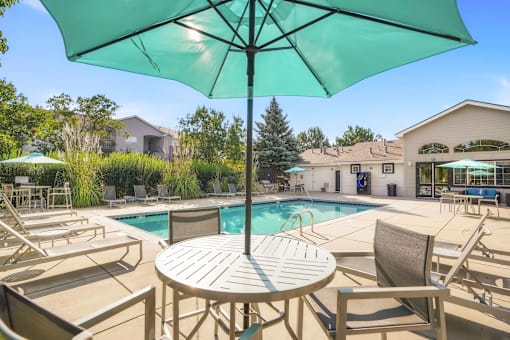 our apartments have a resort style pool and patio