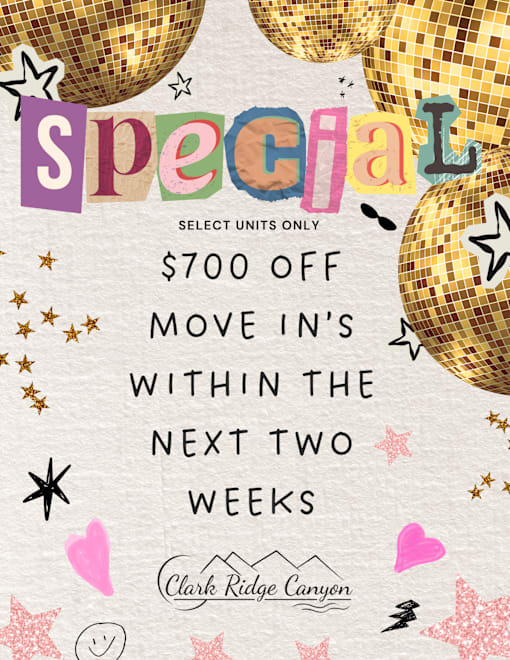 A promotional image offering a $700 discount on move-in's at Clarke Ridge Canyon.